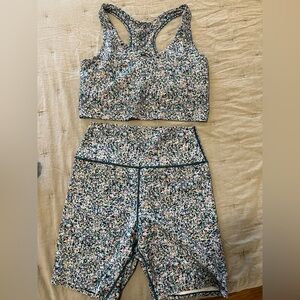Sage Multicolor Floral Athletic Set